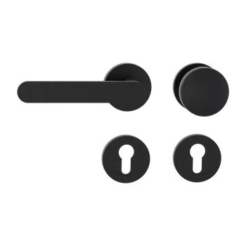 Dveřní kování GK - AVUS GK4 - R rozety PZ, koule/klika levá Grafit černá (28)