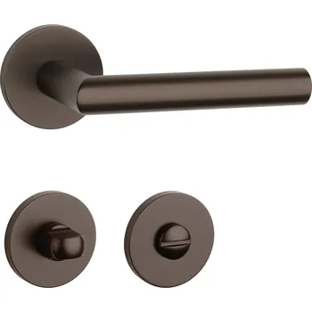 Dveřní kování AT - ARABIS - R 7S klika/klika, rozety WC HNM - Hnědá matná