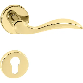 Dveřní kování TI - LEA - R 1948 klika/klika, rozety PZ OLV - Mosaz leštěná lakovaná (01)