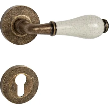 Dveřní kování MPK - LEONTINA - R klika/klika, rozety PZ OBA - Antik bronz