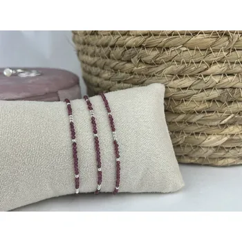 Náramek Stříbrný náramek Rubín 2,5mm Ag 925/1000