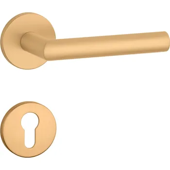 Dveřní kování AT - ARABIS - R 7S klika/klika, rozety PZ OLS - Mosaz broušená