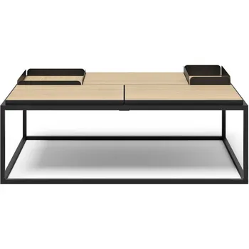 Konferenční stolek Konferenční stolek s deskou v dekoru dubu v černo-přírodní barvě 75x120 cm Douro – TemaHome ID_1614586