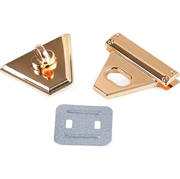 Sada zapínání na tašku 47x50 mm, barva 1 růžové zlato