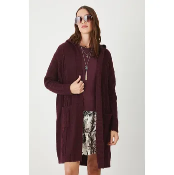 Dámský svetr Kardigan Medicine dámský, vínová barva RW25.SWD102 93M, vel. L