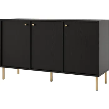 Komoda TOKYO 2 c | komoda 813 | 124,5 cm | černá grafit/zlatá