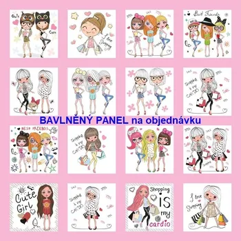 Panel bavlna - sada motivů-NP162 HOLČIČKY