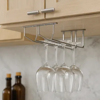 Wireli Dvouřadový držák na sklenice / Lesklý chrom