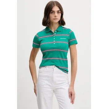 Polo tričko Guess Jeans dámské, zelená barva, W5YP40 KCYR1 W5YP40.KCYR1 06D, vel. XS