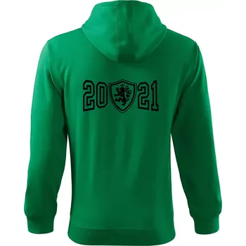 Pánská mikina Narozeninový motiv - znak - 2021 - Mikina s kapucí na zip trendy zipper - S ( Středně zelená )