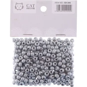 Dětské navlékací korálky Korálky 6mm, 330ks dřevěné, SILVER