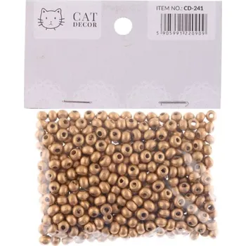 Dětské navlékací korálky Korálky 4mm, 490ks dřevěné, GOLD