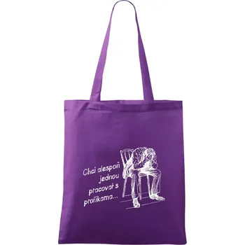 Chci alespoň jednou pracovat s profíkama - Taška bavlněná - 42 x 38 cm ( Fialová )