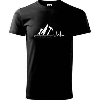 Ekg řemeslník každým coulem - Triko extra velké (5-8XL) - 8XL ( Černá )