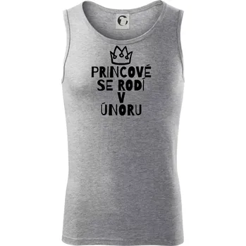 Princové se rodí v únoru - Tílko pánské Core - XL ( Tmavě šedý melír )