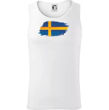 Švédská vlajka kreslená - Tílko pánské Core - XL ( Bílá )