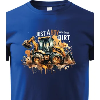 Chlapecké tričko Dětské tričko s bagrem, Barva Modrá, Velikost 110 cm/4 roky, Canvas Dětské tričko Bezvatriko.cz 2968