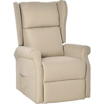 Křeslo HOMCOM Relaxační křeslo s funkcí polohování, elektrické, křeslo pro seniory se stojící pomůckou, do 200 kg, 72,5x94x109 cm, krémové