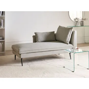 Pohovka Lenoška šedá polyesterové čalounění pravostranná s polštáři minimalistický styl malá pohovka sedačka obývací pokoj Beliani