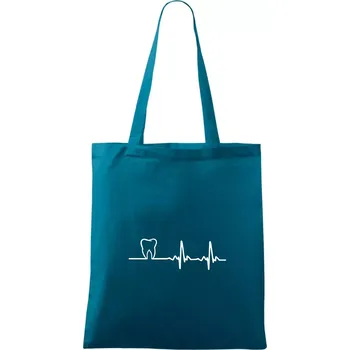 EKG zuby - Taška bavlněná - 42 x 38 cm ( Petrolejová )