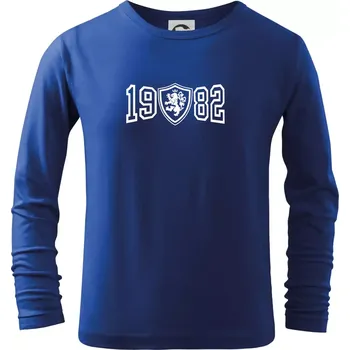 Chlapecké tričko Narozeninový motiv - znak - 1982 - Triko dětské Long Sleeve - 122 cm/6 let ( Královská modrá )