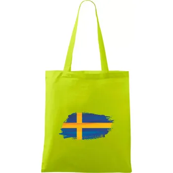 Švédská vlajka kreslená - Taška bavlněná - 42 x 38 cm ( Limetková )