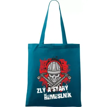 Zlý a starý řemeslník - Taška bavlněná - 42 x 38 cm ( Petrolejová )