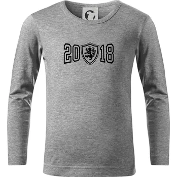 Chlapecké tričko Narozeninový motiv - znak - 2018 - Triko dětské Long Sleeve - 158 cm/12 let ( Tmavě šedý melír )
