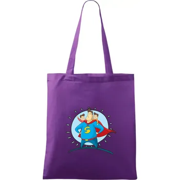 Táta superman - kluk a kluk - Taška bavlněná - 42 x 38 cm ( Fialová )