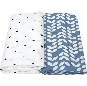 Zavinovačka Motherhood Přikrývka a zavinovačka mušelínová Premium 2 ks Blue Classics 100x120 cm