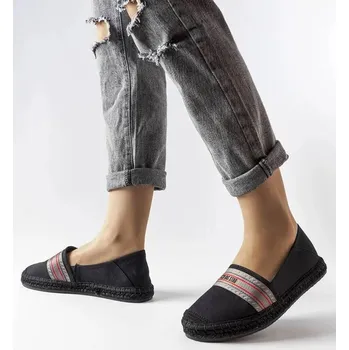 Dámské polobotky Espadrilky Solea černé plátěné- nízký střih, 38 i240_207782_2:38