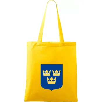 Švédský znak tři korunky velký - Taška bavlněná - 42 x 38 cm ( Žlutá )
