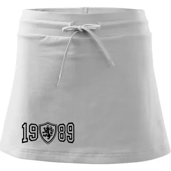 Dámská sukně Narozeninový motiv - znak - 1989 - Sportovní sukně - two in one - L ( Bílá )