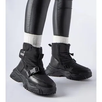 Dámská zimní obuv Sněhule Solea černé kožené s návlekem na suchý zip, 37 i240_204809_2:37