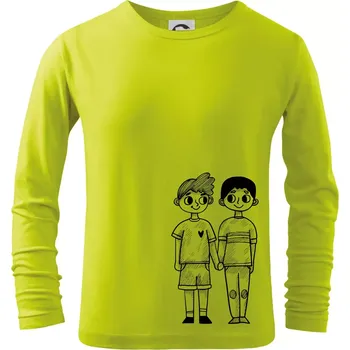 Dětská móda Gay pár - Triko dětské Long Sleeve - 158 cm/12 let ( Limetková )