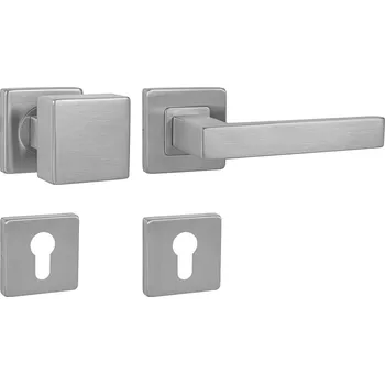 MPK - QUADRA - HR rozety PZ, madlo/klika pravá BN - Broušená nerez