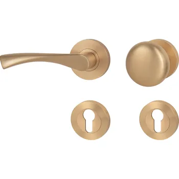 MPK - SPIRIT - R rozety PZ, koule/klika levá OLS - Mosaz broušená