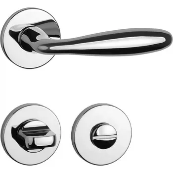 Dveřní kování AT - VERBENA - R 7S klika/klika, rozety WC OC - Chrom lesklý