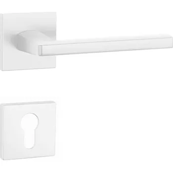 Dveřní kování AT - PYROLA - HR 7S rozety PZ, klika/klika WS - Bílá matná