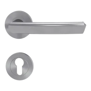 Dveřní kování GK - CRYSTAL - R klika/klika, rozety PZ BN - Broušená nerez (71)