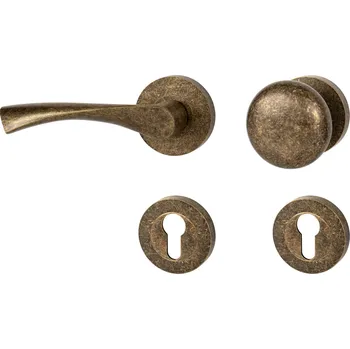 MPK - SPIRIT - R rozety PZ, koule/klika levá OBA - Antik bronz