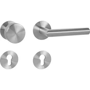 Dveřní kování MPK - FAVORIT 22 - R 3SM rozety PZ, koule/klika pravá BN - Broušená nerez