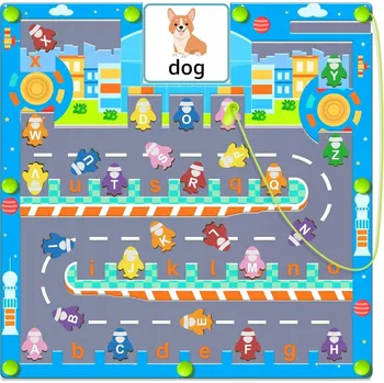 Dřevěná hračka Dřevěná Montessori hračka s anglickou abecedou