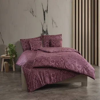 Povlečení Povlečení 2x70x90+220x240cm TOKYO vínová - vyrobeno v Česku