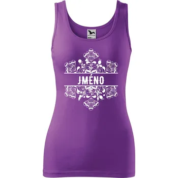 Dámské tričko DOBRÝ TRIKO Dámské tílko s potiskem Květina jméno Velikost: L, Barva: Fialová