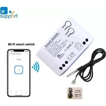 vypínač Beznapěťový spínač 1CH s měřením teploty eWelink (Wifi beznapěťový spínač 1CH eWelink)