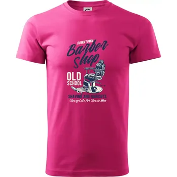 Pánská móda Downtown Barbershop - Klasické pánské triko vyšší gramáže - 2XL ( Purpurová )