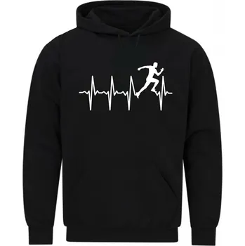 Pánská mikina Pánská mikina Kardiogram a Běh (Skladem S-5XL) (Velikost: 5XL, Barva: Černá)