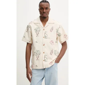 Pánská košile Bavlněná košile Drôle de Monsieur La Chemise Brodee Country Club G.SH214.CO198.EC béžová 01X, vel. M