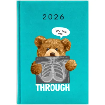 Kalendář Knižkový kalendář 2026 A5 FunnyCase modrý